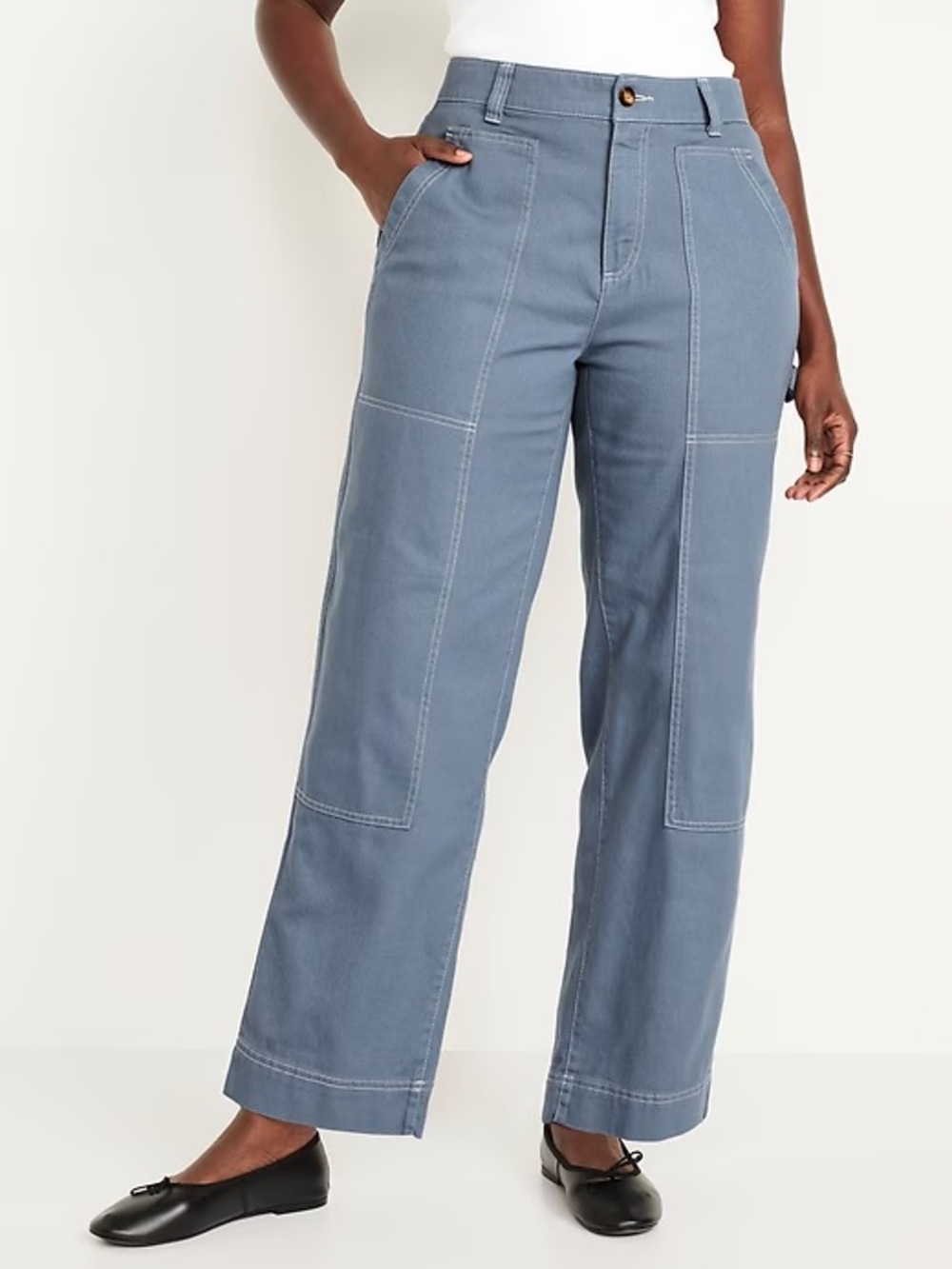 Old Navy 12P Dusty Blue Baggy Carpenter Chino Pants